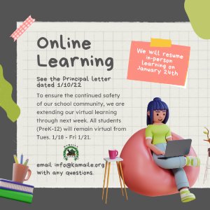 Extending Virtual Learning Next Week, Returning 1/24